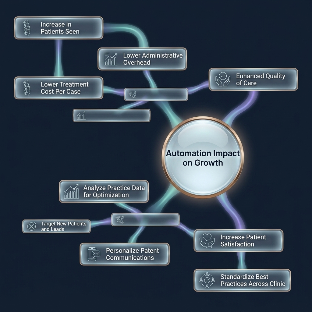 Mindmap comparing custom AI precision versus generic AI dilution effects on practice growth