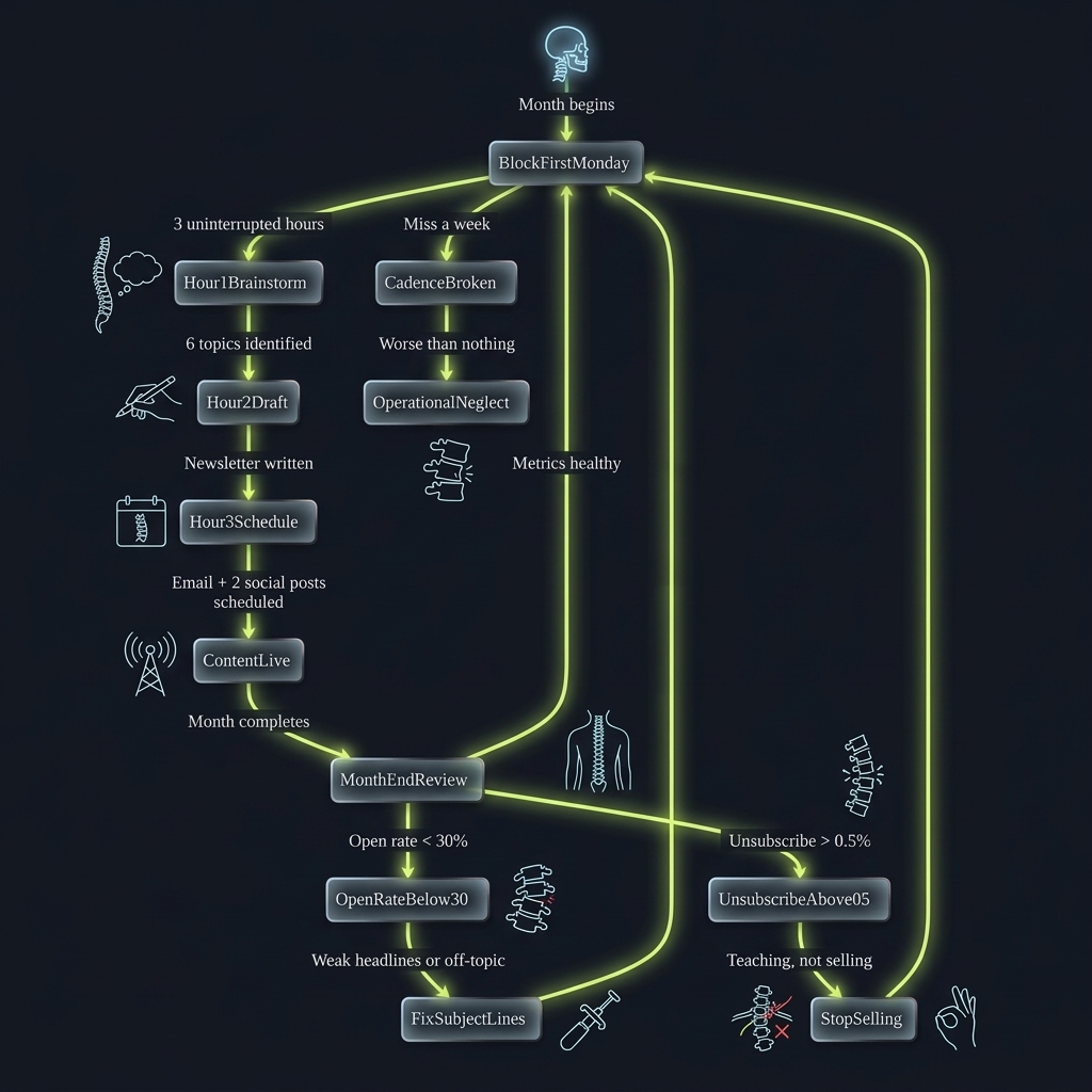 State diagram tracing the Monday Morning Sustainable Floor Protocol workflow
