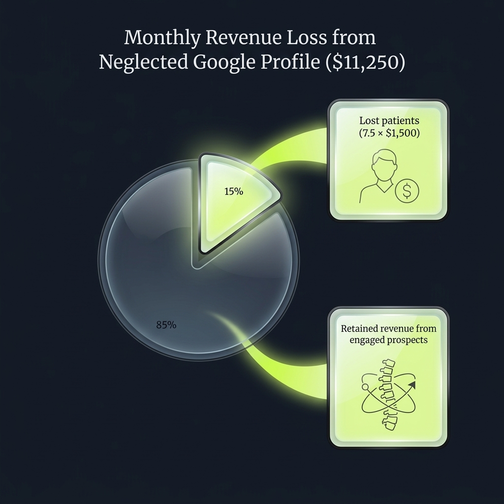 Pie chart of monthly revenue loss from neglected clinic Google profiles