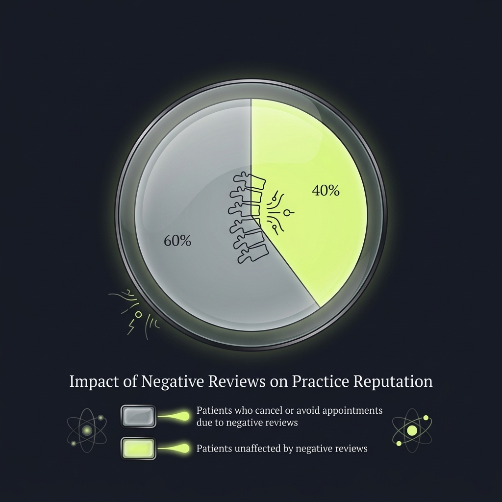 Pie chart comparing patient appointment cancellations against negative reviews